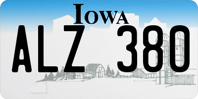 IA license plate ALZ380