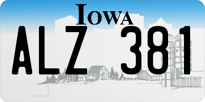 IA license plate ALZ381