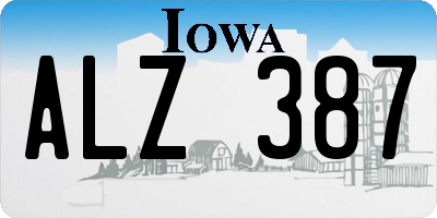 IA license plate ALZ387