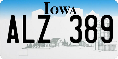 IA license plate ALZ389