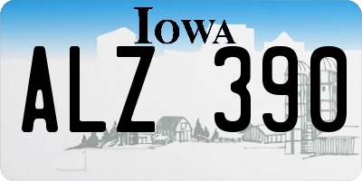 IA license plate ALZ390