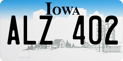 IA license plate ALZ402