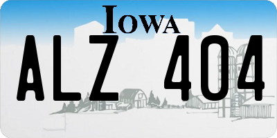 IA license plate ALZ404