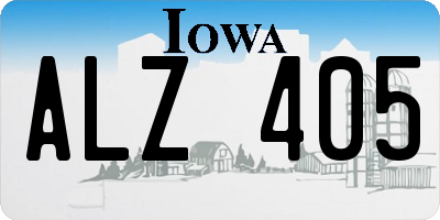 IA license plate ALZ405