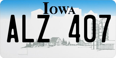IA license plate ALZ407