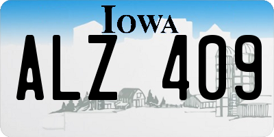 IA license plate ALZ409