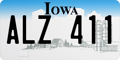 IA license plate ALZ411