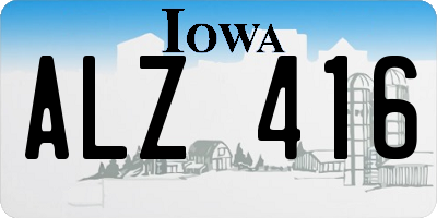 IA license plate ALZ416