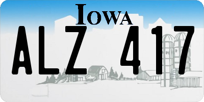 IA license plate ALZ417