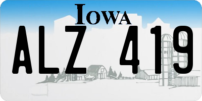 IA license plate ALZ419