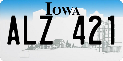 IA license plate ALZ421