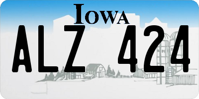 IA license plate ALZ424