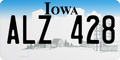 IA license plate ALZ428
