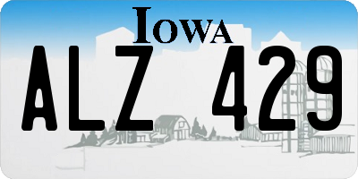 IA license plate ALZ429