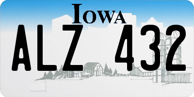 IA license plate ALZ432
