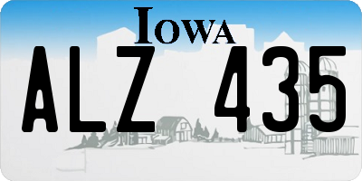 IA license plate ALZ435