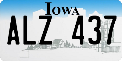 IA license plate ALZ437
