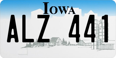 IA license plate ALZ441