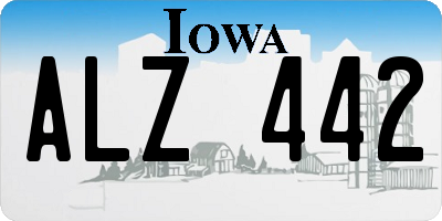 IA license plate ALZ442