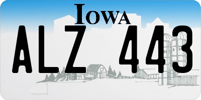 IA license plate ALZ443