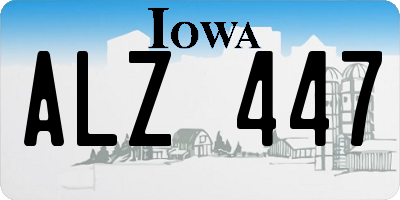 IA license plate ALZ447