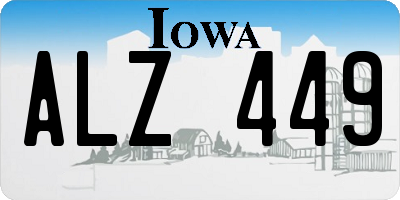 IA license plate ALZ449