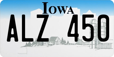IA license plate ALZ450