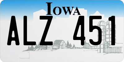 IA license plate ALZ451