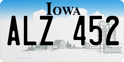 IA license plate ALZ452