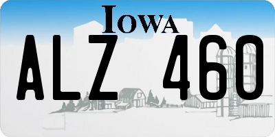 IA license plate ALZ460