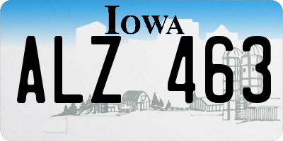 IA license plate ALZ463