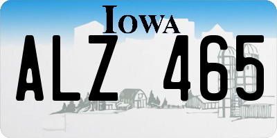 IA license plate ALZ465