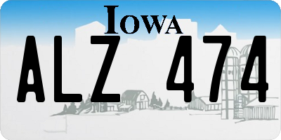 IA license plate ALZ474