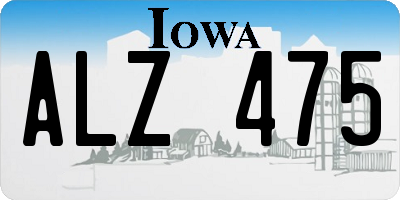 IA license plate ALZ475