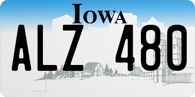 IA license plate ALZ480