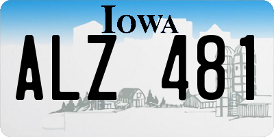 IA license plate ALZ481