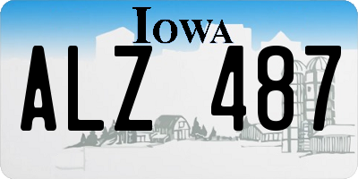 IA license plate ALZ487