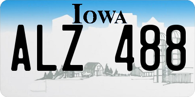 IA license plate ALZ488