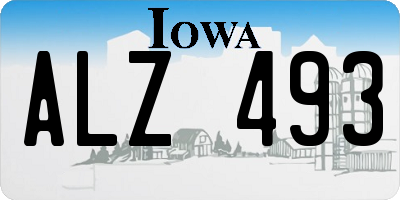 IA license plate ALZ493