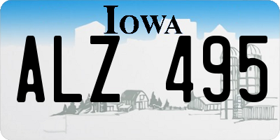IA license plate ALZ495