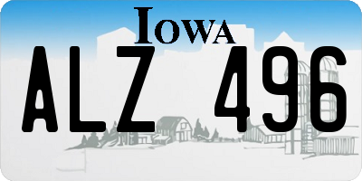 IA license plate ALZ496
