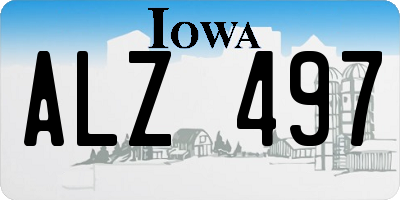 IA license plate ALZ497