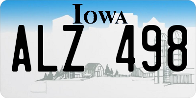 IA license plate ALZ498
