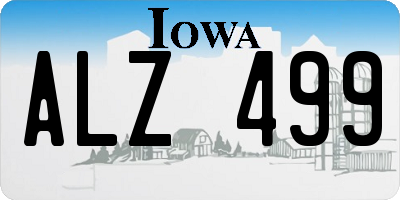 IA license plate ALZ499