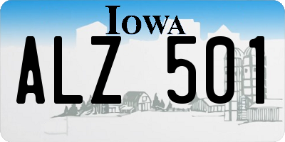 IA license plate ALZ501