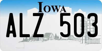 IA license plate ALZ503