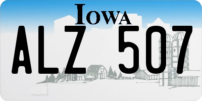 IA license plate ALZ507