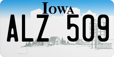 IA license plate ALZ509