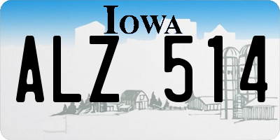 IA license plate ALZ514