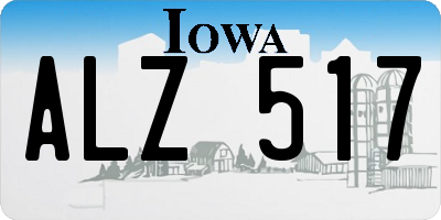 IA license plate ALZ517